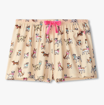 Little Blue House Women's Cute Pups Pajama Shorts In A Bag
